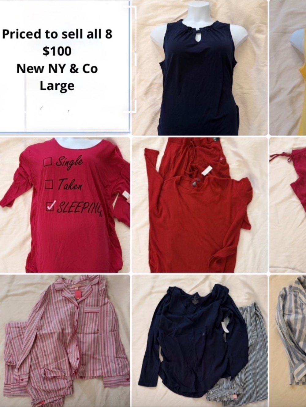 NEW YORK & COMPANY WOMEN’S CLOTHING LOT — SIZE LARGE  New with Tags